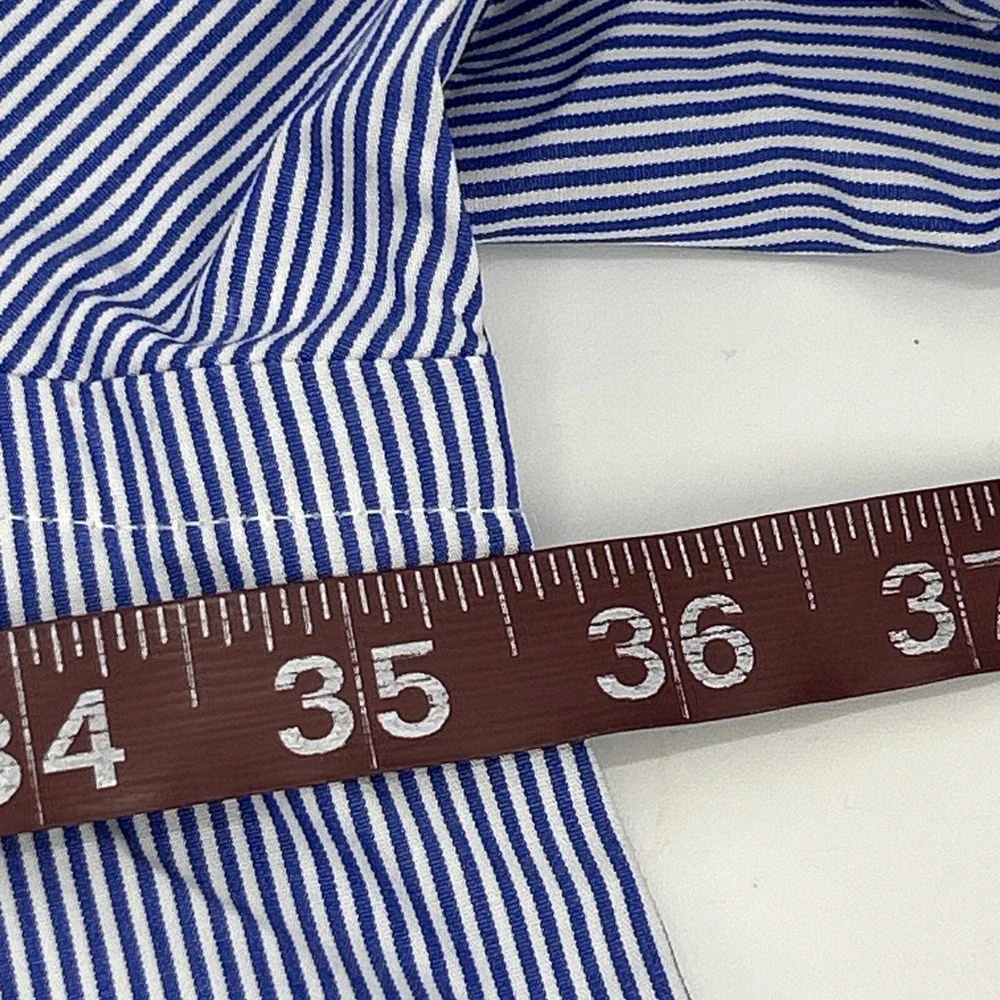 Ralph Lauren Shirt Men 5XB Blue White Stripes Long Sleeve Button Down Poplin NEW